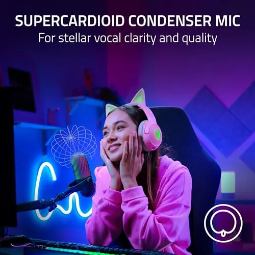 Razer Seiren V3 Chroma RGB USB Microphone: Stream & Game Reactive Lighting - Tap-to-Mute Sensor - Condenser Mic - Digital