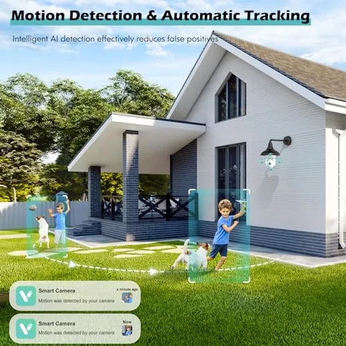Recacam 2K Light Bulb Security Cameras Wireless Outdoor Indoor, 2.4GHz WiFi Cameras for Home Security with Spotlight, Color
