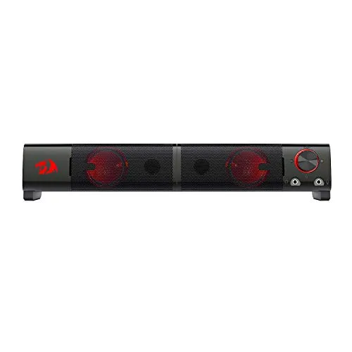 Redragon GS550 PC Gaming Speakers, 2.0 Channel Desktop Computer Sound Bar with Compact Maneuverable Size, Headphone Jack,
