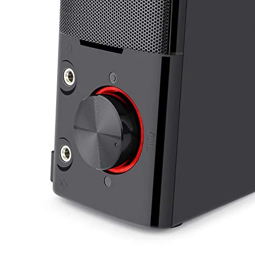 Redragon GS550 PC Gaming Speakers, 2.0 Channel Desktop Computer Sound Bar with Compact Maneuverable Size, Headphone Jack,