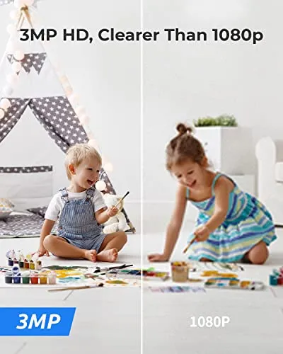 REOLINK 2K Indoor Camera, E1 Plug-in 2.4G WiFi Security Camera Wireless for Baby/Pet Monitor with Phone app, 360 Degree Pet