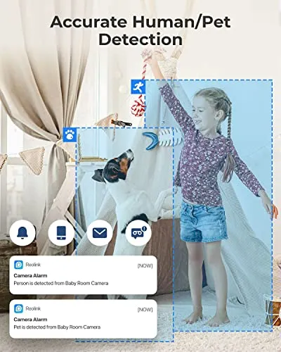 REOLINK 2K Indoor Camera, E1 Plug-in 2.4G WiFi Security Camera Wireless for Baby/Pet Monitor with Phone app, 360 Degree Pet