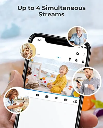 REOLINK 2K Indoor Camera, E1 Plug-in 2.4G WiFi Security Camera Wireless for Baby/Pet Monitor with Phone app, 360 Degree Pet