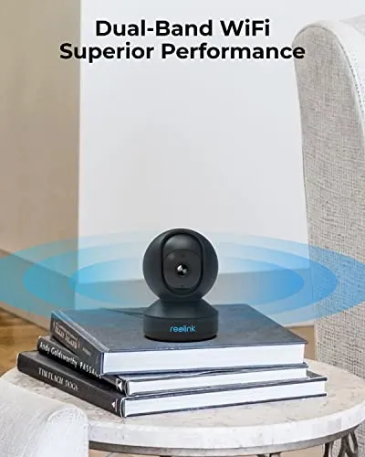 REOLINK Indoor Security Camera, 2.4/5 GHz Wi-Fi, E1 Pro 4MP HD Plug-in Pet Camera, 360 Degree Baby/Pet Monitor with Auto