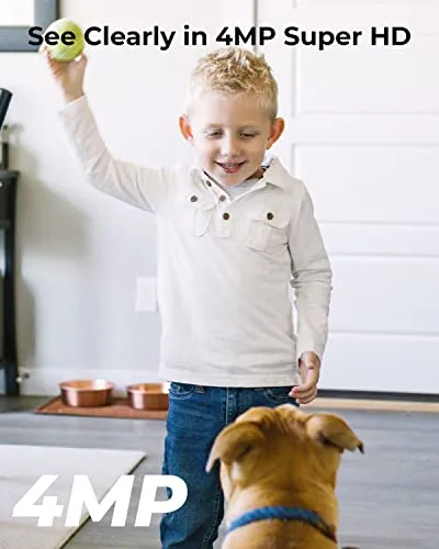 REOLINK Indoor Security Camera, 2.4/5 GHz Wi-Fi, E1 Pro 4MP HD Plug-in Pet Camera, 360 Degree Baby/Pet Monitor with Auto