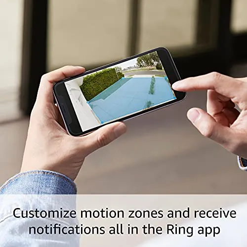Ring Floodlight Cam Wired Plus with motion-activated 1080p HD video, White (2021 release) security camera - detail shot