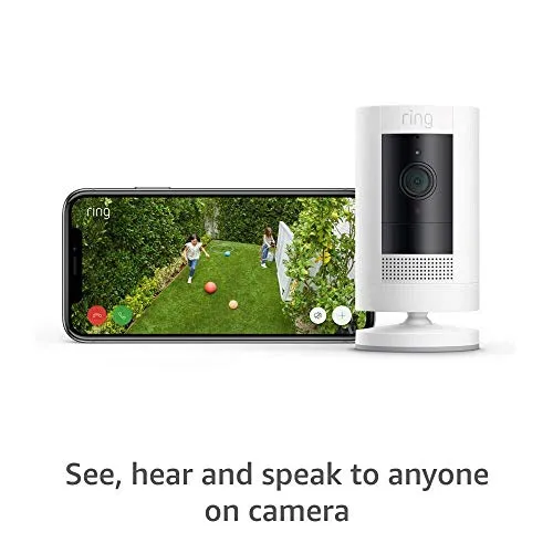 Ring Stick Up Cam Battery | Weather-Resistant Outdoor Camera, Live View, Color Night Vision, Two-way Talk, Motion alerts,