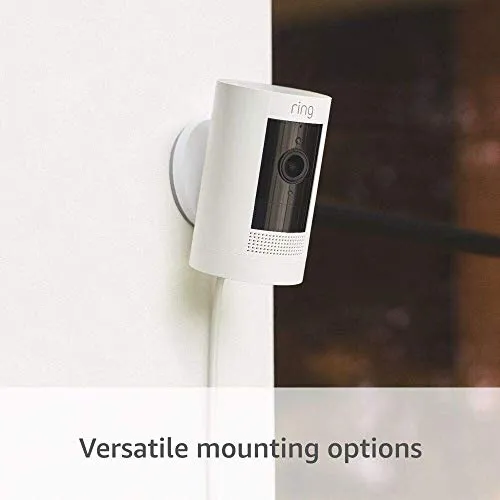 Ring Stick Up Cam Plug-In | Weather-Resistant Outdoor Camera, Live View, Color Night Vision, Two-way Talk, Motion alerts,