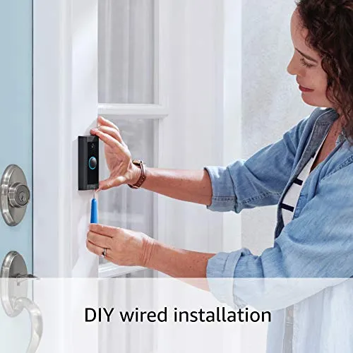 Ring Video Doorbell Wired | Use Two-Way Talk, advanced motion detection, HD camera and real-time alerts to monitor your