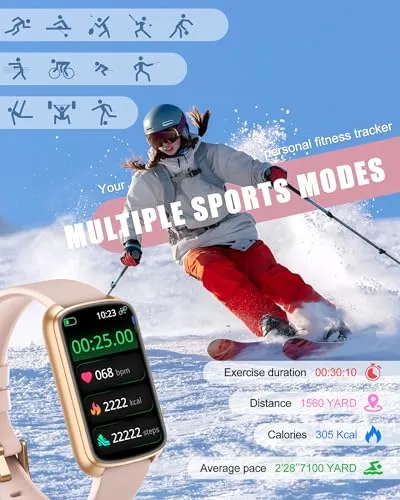 RLQA Fitness Tracker, 1.47" Smart Watch with 24/7 Heart Rate Blood Pressure Blood Oxygen Monitor,Sleep
