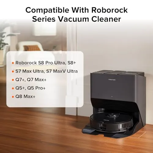 roborock 6 Packs Disposal Vacuum Bags for S8 Pro Ultra, S8+, S7 Max Ultra/MaxV Ultra, Q5+, Q7+, Q5 Pro+, Q8 Max+ Robot