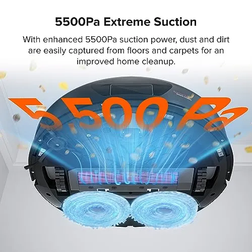 roborock Q Revo Robot Vacuum and Mop, Auto-Drying, Auto Mop Washing, Dual Spinning Mops, Auto Mop Lifting, Self-Refilling,