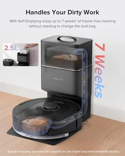 roborock Q5 Pro+ Robot Vacuum and Mop, Self-Emptying, Hands-Free Cleaning for up to 7 Weeks, 5500 Pa Max Suction, DuoRoller