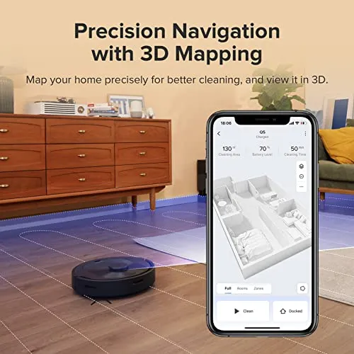 roborock Q5 Robot Vacuum Cleaner, Strong 2700Pa Suction, Upgraded from S4 Max, LiDAR Navigation, Multi-Level Mapping, 180