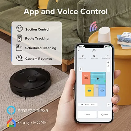 roborock Q5 Robot Vacuum Cleaner, Strong 2700Pa Suction, Upgraded from S4 Max, LiDAR Navigation, Multi-Level Mapping, 180