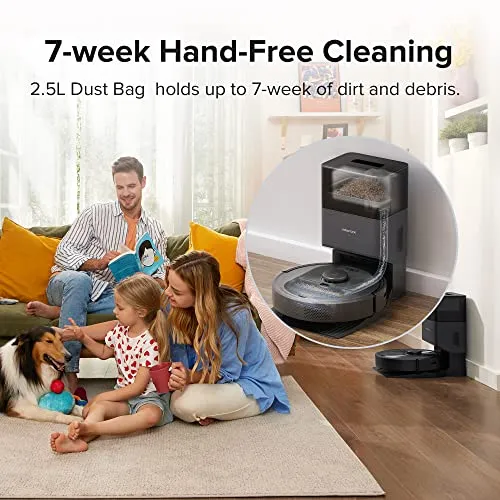 roborock Q5+ Robot Vacuum with Self-Empty Dock, Hands-Free Cleaning for up to 7 Weeks, 2700Pa Max Suction, 180mins Max
