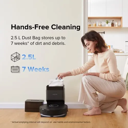 roborock Q7 Max+ Robot Vacuum and Mop with Auto-Empty Dock Pure, Hands-Free Cleaning for up to 7 Weeks, APP-Controlled