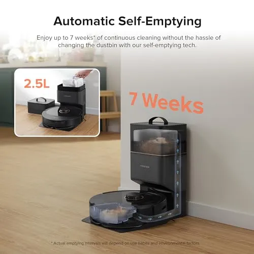 roborock Q8 Max+ Robot Vacuum and Mop, Self-Emptying, Hands-Free Cleaning for up to 7 Weeks, Reactive Tech Obstacle