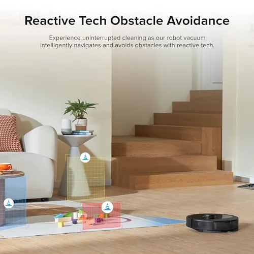 roborock Q8 Max+ Robot Vacuum and Mop, Self-Emptying, Hands-Free Cleaning for up to 7 Weeks, Reactive Tech Obstacle