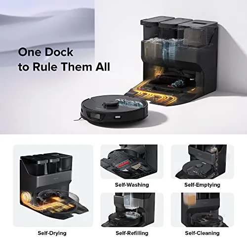 roborock S7 Max Ultra Robot Vacuum and Mop Combo, Auto Mop Drying/ Washing, Self-Emptying, Self-Refilling, 5500Pa Suction,