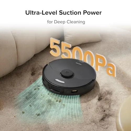 roborock S7 Max Ultra Robot Vacuum and Mop Combo, Auto Mop Drying/ Washing, Self-Emptying, Self-Refilling, 5500Pa Suction,