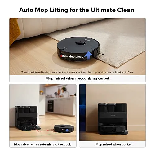 roborock S7 Max Ultra Robot Vacuum and Mop Combo, Auto Mop Drying/ Washing, Self-Emptying, Self-Refilling, 5500Pa Suction,
