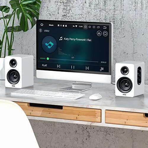 Sanyun SW208 3" Active Bluetooth 5.0 Bookshelf Speakers – 60W Carbon Fiber Speaker Unit - Built-in 24bit DAC Dynamic 3D