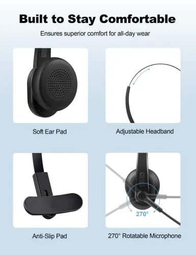 Sarevile Bluetooth Headset, Bluetooth Trucker Headset with Upgraded Microphone Noise Canceling for Trucker, Hand Free