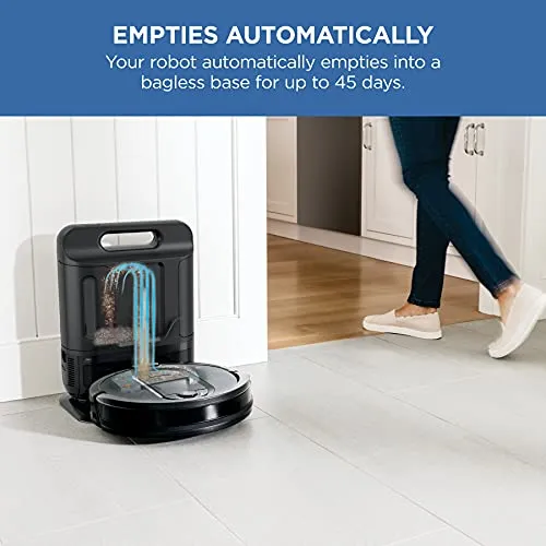 Shark AV1010AE IQ Robot Vacuum with XL Self-Empty Base, Bagless, 45-Day Capacity, Advanced Navigation, Alexa & Wi-Fi,