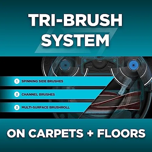 Shark AV752 ION Robot Vacuum, Tri-Brush System, Wifi Connected, 120 Min Runtime, Works with Alexa, Multi Surface Cleaning,