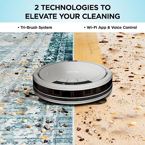 Shark AV752 ION Robot Vacuum, Tri-Brush System, Wifi Connected, 120 Min Runtime, Works with Alexa, Multi Surface Cleaning,
