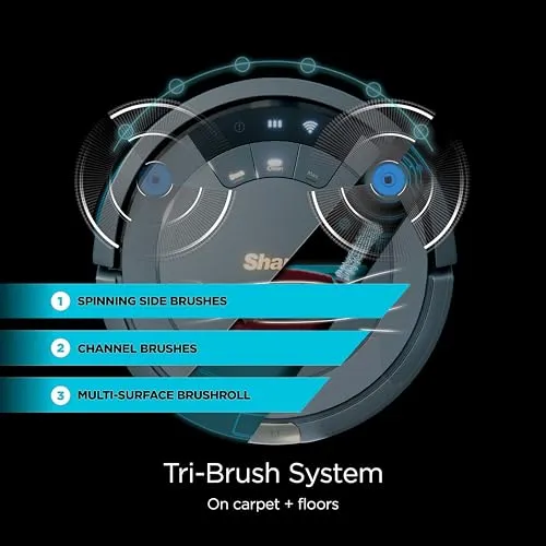 Shark AV753 ION Robot Vacuum, Tri-Brush System, Wifi Connected, 120 Min Runtime, Works with Alexa, Multi Surface Cleaning,