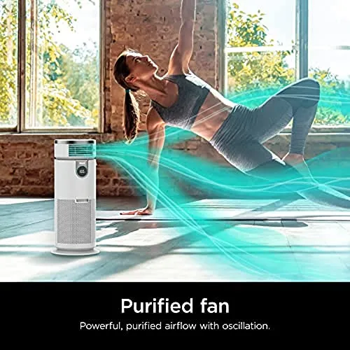 Shark HC502 3-in-1 Clean Sense Air Purifier MAX, Heater & Fan, HEPA Filter, 1000 Sq Ft, Oscillating, Large Rooms, Kitchens,