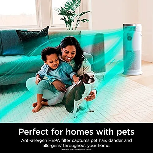 Shark HC502 3-in-1 Clean Sense Air Purifier MAX, Heater & Fan, HEPA Filter, 1000 Sq Ft, Oscillating, Large Rooms, Kitchens,