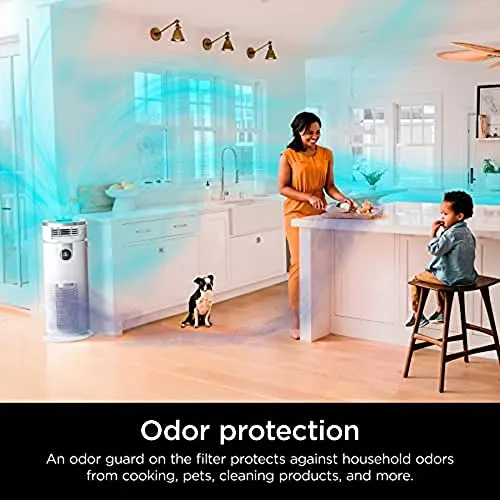 Shark HC502 3-in-1 Clean Sense Air Purifier MAX, Heater & Fan, HEPA Filter, 1000 Sq Ft, Oscillating, Large Rooms, Kitchens,
