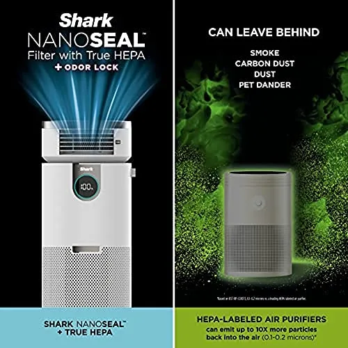 Shark HC502 3-in-1 Clean Sense Air Purifier MAX, Heater & Fan, HEPA Filter, 1000 Sq Ft, Oscillating, Large Rooms, Kitchens,