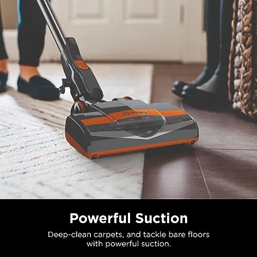 Shark HV301 Rocket Ultra-Light Corded Bagless Vacuum for Carpet and Hard Floor Cleaning with Swivel Steering, Gray/Orange