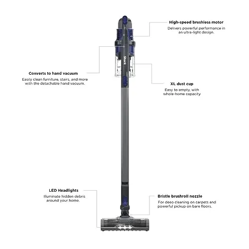 Shark IX141 Pet Cordless Stick Vacuum with XL Dust Cup, LED Headlights, Removable Handheld, Crevice Tool & Pet Multi-Tool,