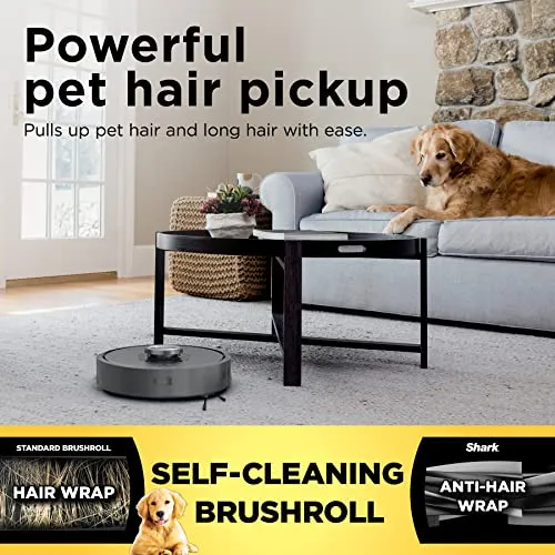 Shark RV2310AE Matrix Self-Emptying Robot Vacuum with Bagless, 45-Day Capacity, Self-Cleaning Brushroll for Pet Hair, No