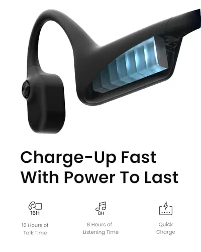 SHOKZ OpenComm2 Open-Ear Bone Conduction Headphones, Wireless Bluetooth Computer Headsets with Noise Canceling Mic and Mute