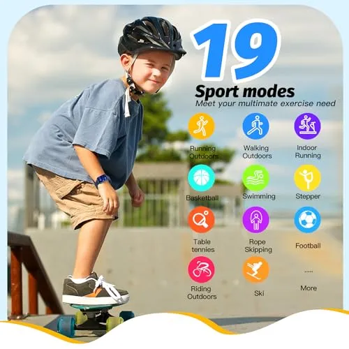 Slothcloud Kids Smart Watch for Boys,IP68 Waterproof Kids Fitness Tracker Watch with 1.5 Inch DIY Face,Heart Rate Sleep