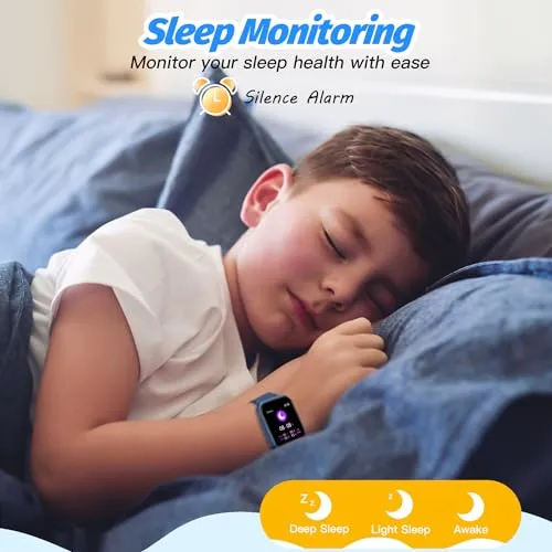 Slothcloud Kids Smart Watch for Boys,IP68 Waterproof Kids Fitness Tracker Watch with 1.5 Inch DIY Face,Heart Rate Sleep