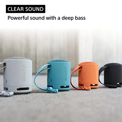 Sony SRS-XB100 Wireless Bluetooth Portable Lightweight Super-Compact Travel Speaker, Extra-Durable IP67 Waterproof &