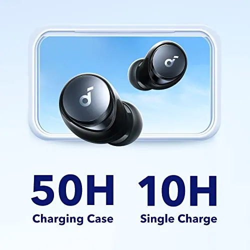 Soundcore by Anker Space A40 Auto-Adjustable Active Noise Cancelling Wireless Earbuds, Reduce Noise by Up to 98%, 50H