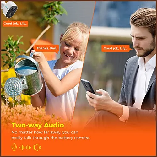 Sovmiku C6S 2K Battery Security Camera Wireless Outdoor, Battery Powered Camera, Two-Way Audio, PIR Motion Detection, Easy