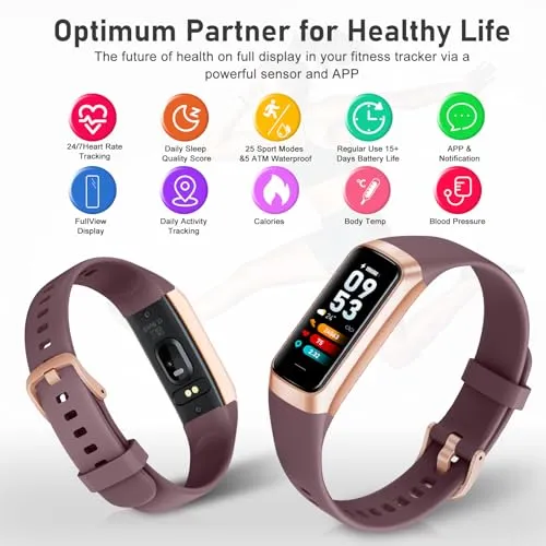 ST-CARE Fitness Tracker with Step Counter/Calories/Stopwatch, Activity Tracker, Health Tracker with Heart Rate Tracker,