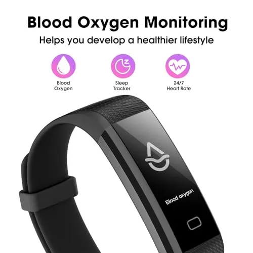 Stiive Fitness Tracker with Heart Rate Monitor, Blood Oxygen, Step Counter Activity Tracker with Pedometer, Sleep Tracking,