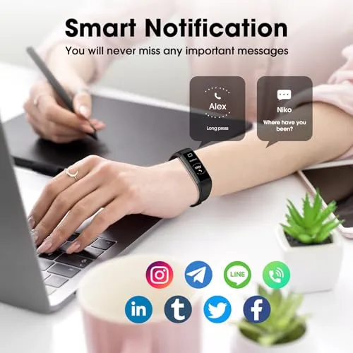 Stiive Fitness Tracker with Heart Rate Monitor, Blood Oxygen, Step Counter Activity Tracker with Pedometer, Sleep Tracking,