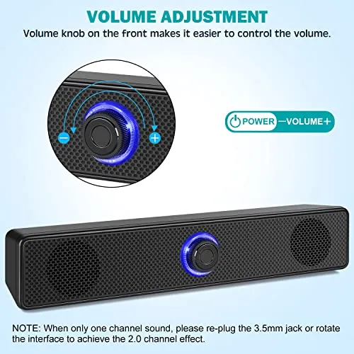 TAOTOSUNE Computer Speakers, USB Powered PC Speakers Wired Stereo Desktop Speakers for Computer, Desktop, Laptop, PC, Pad,