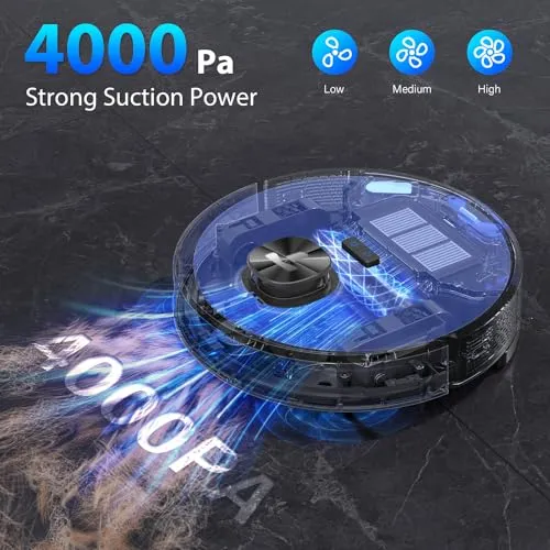 Tikom L9000 Robot Vacuum and Mop Combo, LiDAR Navigation, 4000Pa Robotic Vacuum Cleaner, Up to 150Mins, Smart Mapping, 14